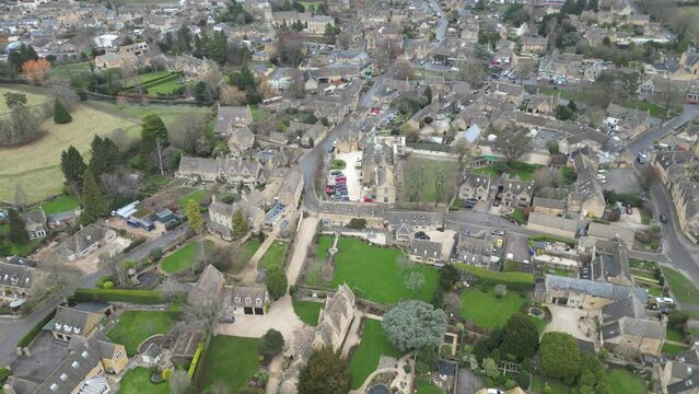 Bourton-on-the-Water is a village in the rural Cotswolds area of south-central England. Straddling the River Windrush, it&rsquo;s known for its low bridges and traditional stone houses. Scenic drone footage