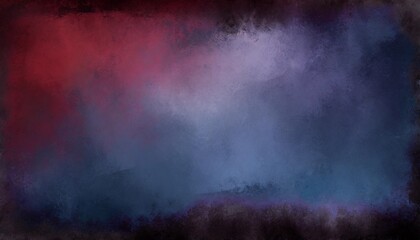 dark abstract blue red and purple background with old grunge texture and dark cloudy borders in elegant distressed metal or banner illustration