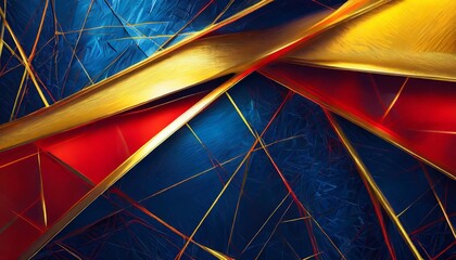 the abstract background of metal texture with empty space in navy blue golden yellow and deep red colors 3d illustration of exuberant