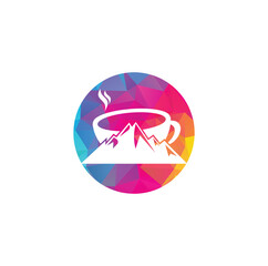 Mountain Coffee Logo Template Design. coffee logo design icon