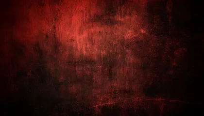 Fotobehang dark grunge background with scratches scary red dark walls concrete cement texture for background © Nichole