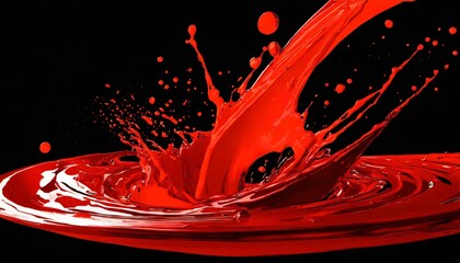 red liquid splashes swirl and waves with scatter drops royalty high quality free stock of paint oil or ink splashing dynamic motion design elements for advertising isolated on black background