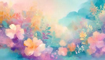 Foto op Canvas abstract soft pastel floral tone imaginative landscape or layered background effect © Nichole