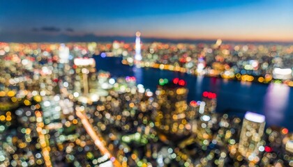 Fototapeta na wymiar blurred abstract bokeh background of tokyo japan at night