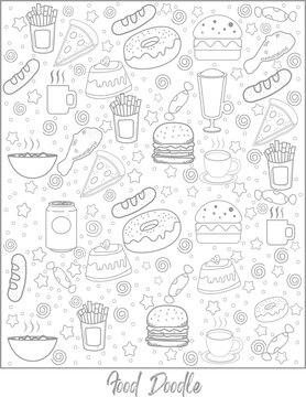 Food doodle for poster background