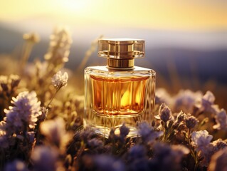 Perfume Commercial Photography, Outdoor Perfume Ads, Warm Colors, Dry Grass, Pastel Shades