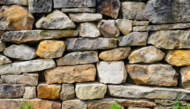 weathered wall from wild stones retro surface