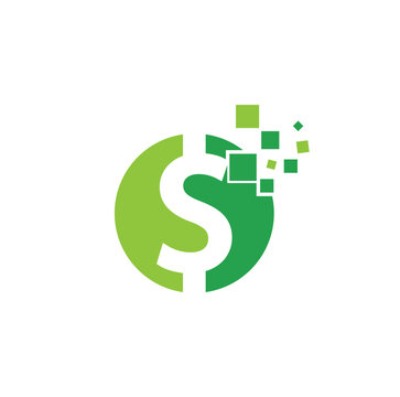 Money logo design. Digital money logo template.