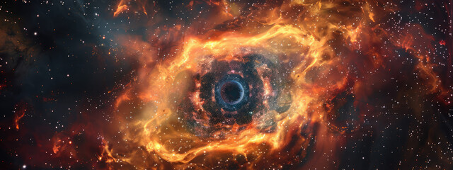 Vibrant cosmic nebula formation scene