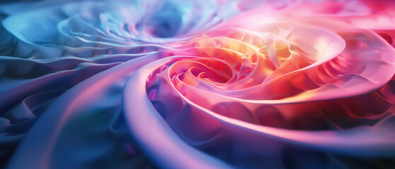 Soft pastel abstract rose-like formation