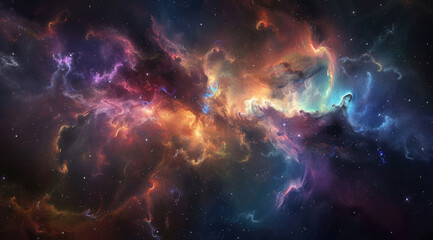 Colorful space nebula full of stars and gas - obrazy, fototapety, plakaty