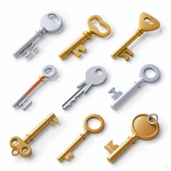 A set of keys with a variety of shapes and sizes. generated by AI