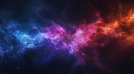 Star cluster and cosmic dust in purple hues - obrazy, fototapety, plakaty