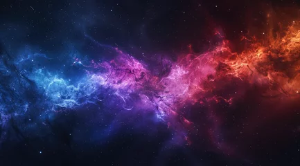 Foto op Canvas Star cluster and cosmic dust in purple hues © Mik Saar