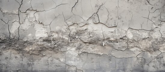 A detailed shot of a weathered concrete wall showing cracks and textures resembling wood, twig, bedrock, water, soil, art, landscape, composite material, tree, and rock elements