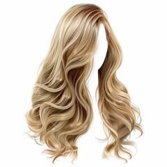 Naklejka premium Luxurious Wavy Hair in Blonde and Brunette Tones. Generative ai