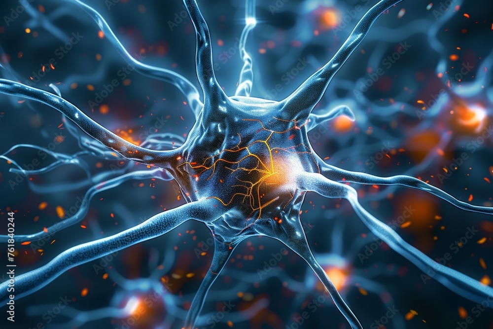 Poster nerve cell. background with selective focus and copy space