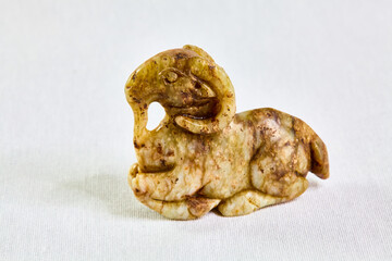 figurine of a mountain goat made of jasper