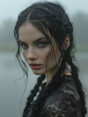 portrait of a girl with braids