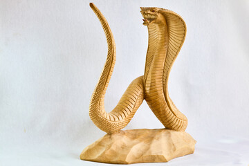 cobra made of wood, handmade