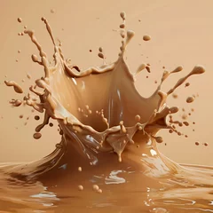 Poster Chocolate and milk textured tasty background splashes © peyton