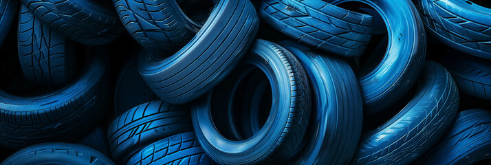 pile of rubber tires - obrazy, fototapety, plakaty