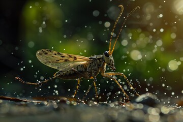 grasshopper in the water