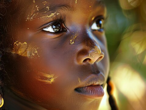 Heritage Day South Africa. Portrait Of An African Girl. Culture Identity And History. Celebrate Honor To Ancestors.