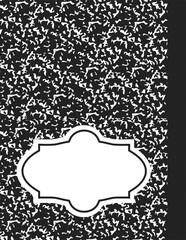 Black White Kiddie Crafty Grade School Digital Notebook Cover 