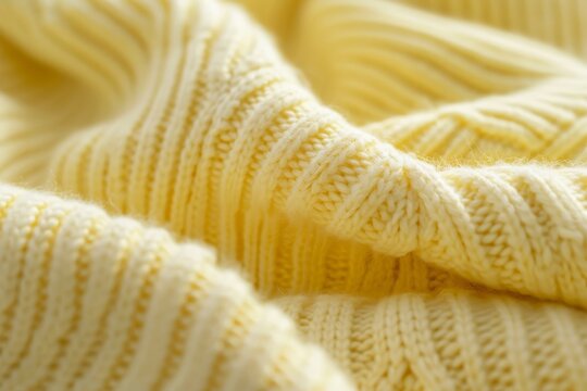 Closeup of cashmere sweater in light yellow