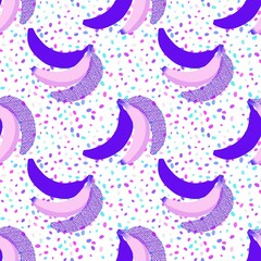 Naklejka premium Summer print with fruit seamless abstract banana pattern for fabrics and linens and party accessories
