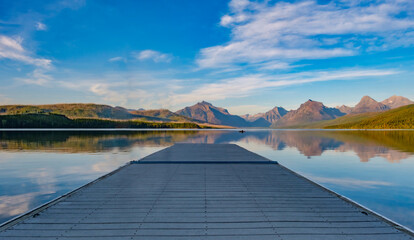 Fall Reflections: The Pier's Edge at Lake McDonald, Glacier National Park