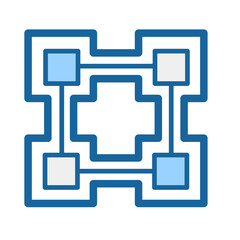 Fototapeta premium Blue linear Icon Pack