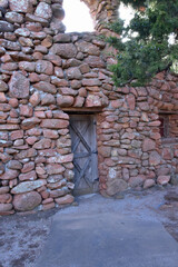 Wood Door in rock Wall