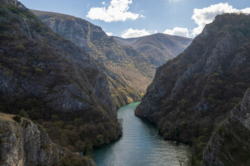 Fototapeta na wymiar View of Matka Canyon in North Macedonia