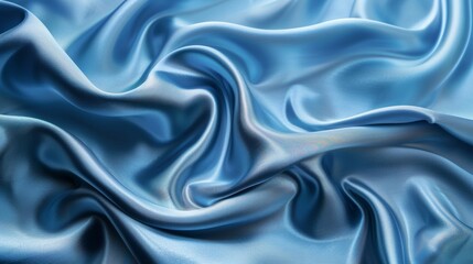 Fototapeta premium Elegant blue satin fabric texture