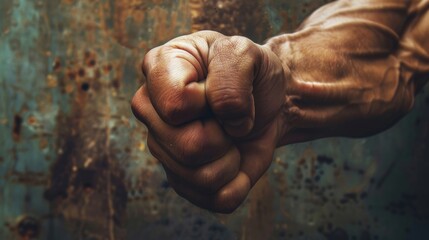 Close-up of a clenched fist - obrazy, fototapety, plakaty