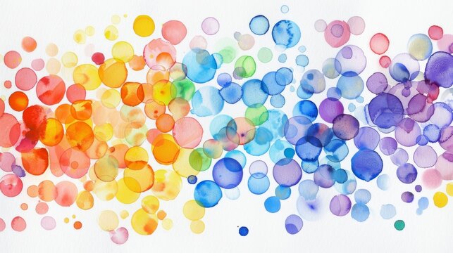 Colorful watercolor bubbles pattern