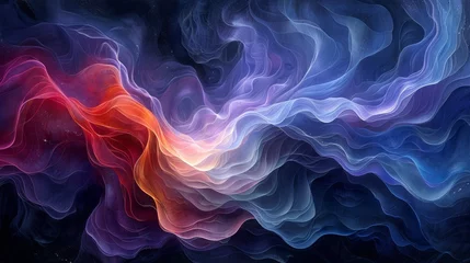 Fotobehang Colorful abstract smoke waves © iVGraphic