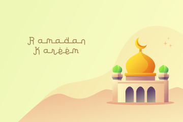 Mosque illustration for Ramadan. 