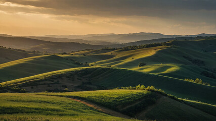 A panoramic view of rolling hills, showcasing the beauty of untouched landscapes and the need for preservation