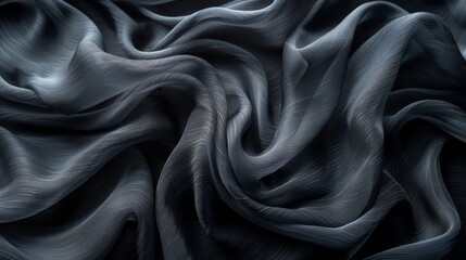 Abstract waves of gray fabric texture