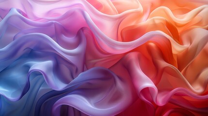 Fototapeta premium Abstract colorful satin fabric waves