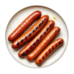 Poster Delicious Plate of Hot Dogs Isolated on a Transparent Background © JJAVA