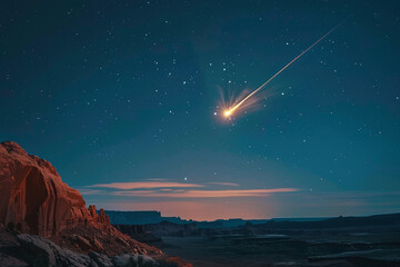 Celestial Wonder on International Asteroid Day Dramatic Night Sky Illumination - obrazy, fototapety, plakaty