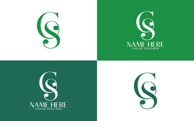 CS Letter Design, CS Letter Icon Vector Logo Minimalist Style