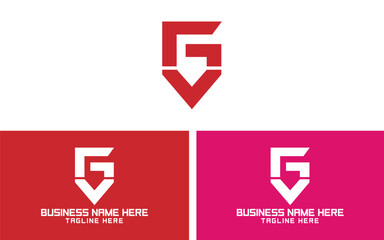 Initial Letter G Logo design, GV Logo, VG Logo design for startup company, business and brands and real estate