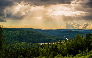 Mauricie, Canada - August 12 2018: Picture show the view in the Mauricie national park 