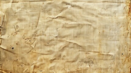 a beige aged linen texture on paper, scrapbook paper, distressed edges. Old vintage paper texture banner background. Light brown paper