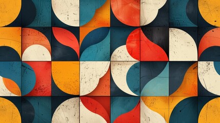 Vibrant Textured Geometric Tiles: Modern Artistic Wall Decor
